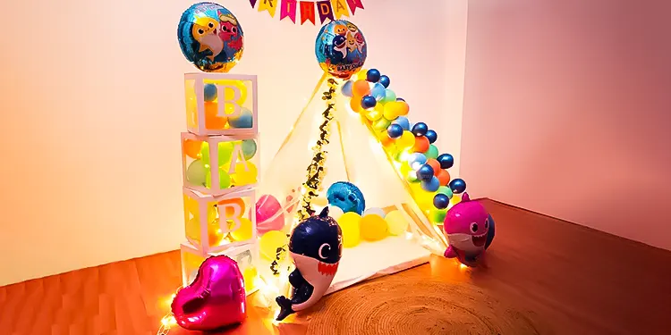 Colourful Baby Shark Theme Canopy